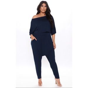 Navy Blue Slouchy Pant Set